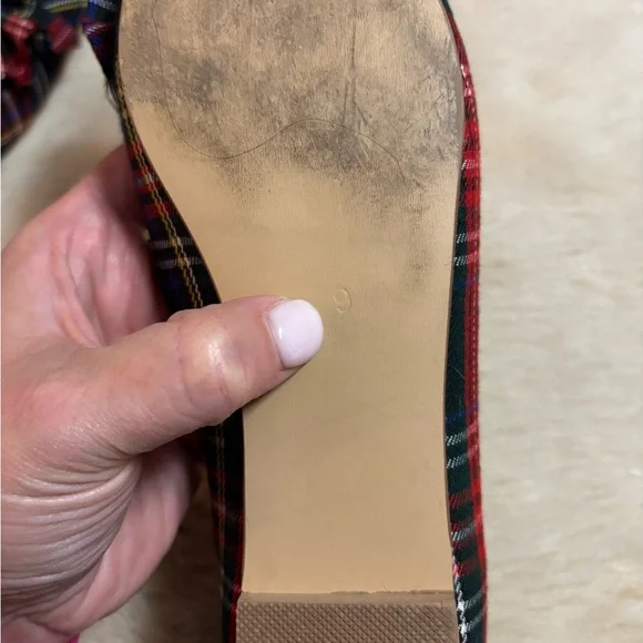 F5J Plaid Bow Flats in Red and Blue - Picture 7 of 8